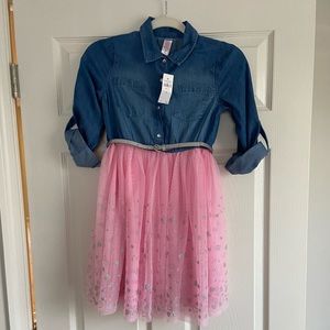 Size 10 girls Denim and Tulle Dress